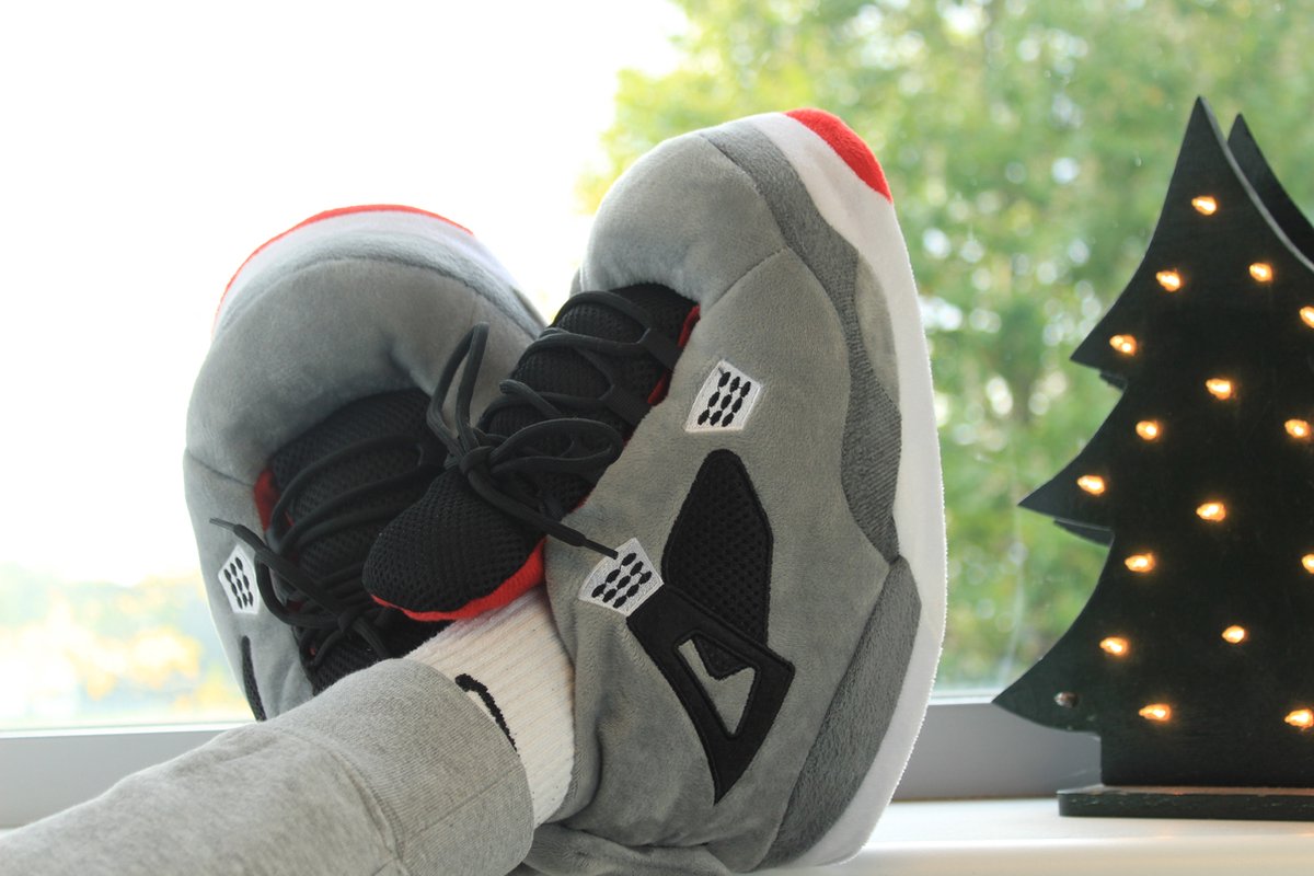 Footzynederland®J4 Grey shadow - Sneaker sloffen - nike stijl - One size fits all - Pantoffels - jordan