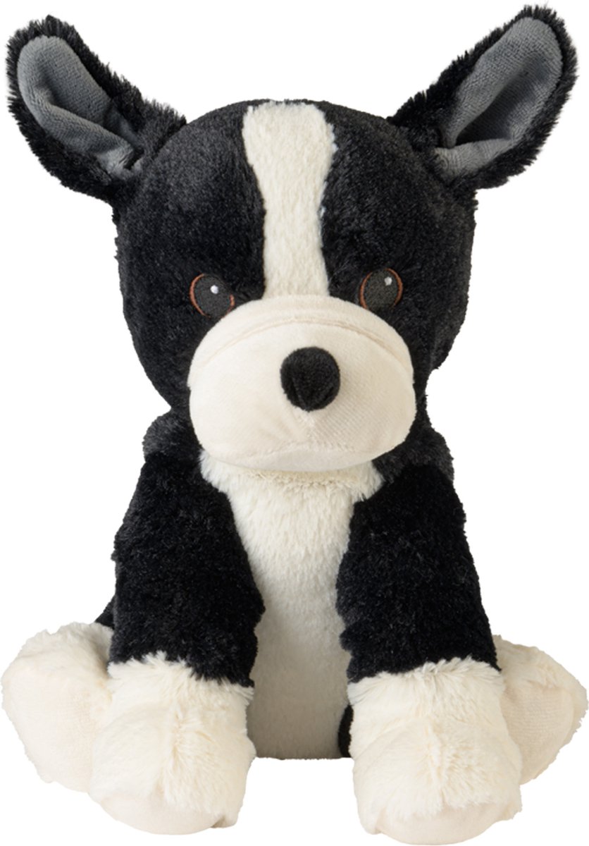 Goedkoopste Warmies Warmte/magnetron opwarm knuffel - Hond/boston terrier - zwart - 26 cm - pittenzak