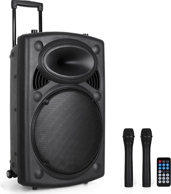 Qtx QR12PABT Mobiele Bluetooth PA Luidspreker Box Accu Trolley USB/SD/VHF 700W van Qtx — afbeelding 5