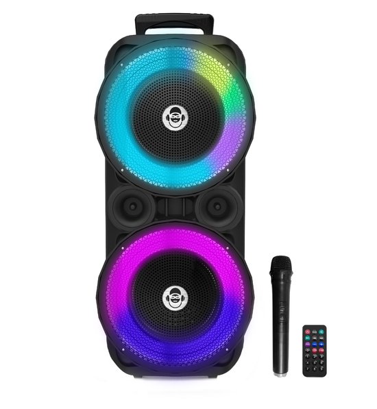 iDance DJX-801 Party Speaker - Draadloos - Bluetooth Speaker - 800 Watt Versterker - Bass - Discoverlichting - Met Draadloze Microfoon en Afstandsbediening