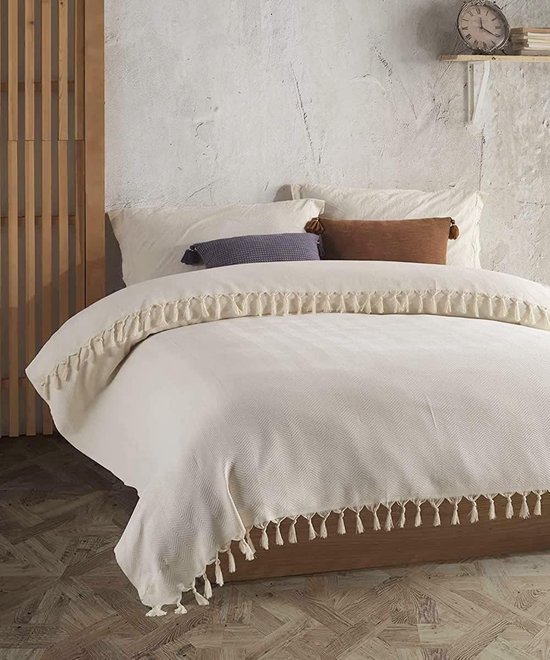 Tuiste Premium sprei, dubbel, 200 x 230 cm, geel, lichte zomerdeken, wafellook, bedsprei, plaid deken voor bank, bankdeken, katoen, bankdeken, sprei, sprei, sprei