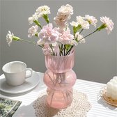 Moderne vaas, hydrocultuur glazen bloemenvaas, tulpenvaas, glazen blaasvaas voor bloemen, drielaagse glazen vaas voor decoratie, geometrische glazen vaas voor thuis, kantoor, bruiloft, feest