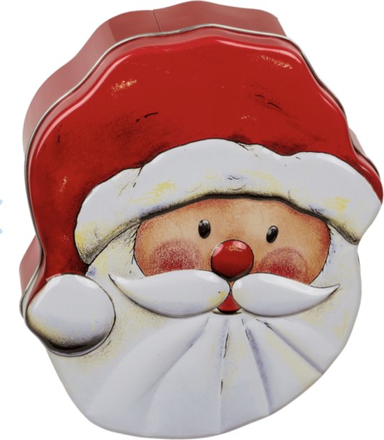 Noël - Boîte à biscuits en métal - Père Noël - 15 x 18 x 6,5 cm | bol