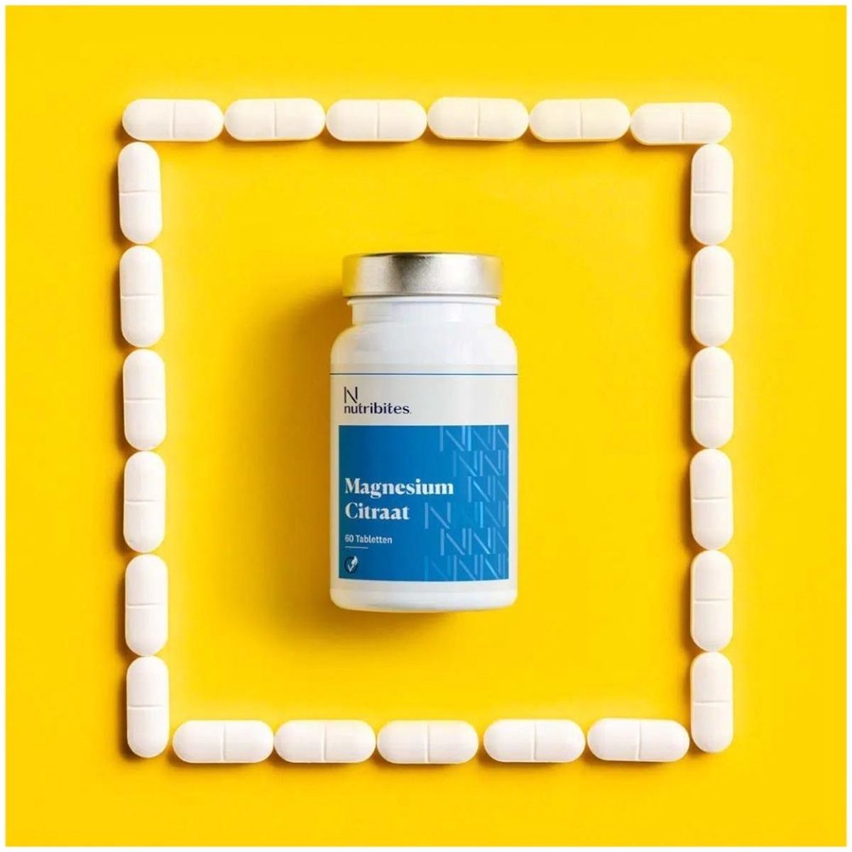 Nutribites Magnesium Citraat - Ondersteunt de spieren en botten - Helpt bij vermoeidheid - 60 Vegan tabletten — afbeelding 2