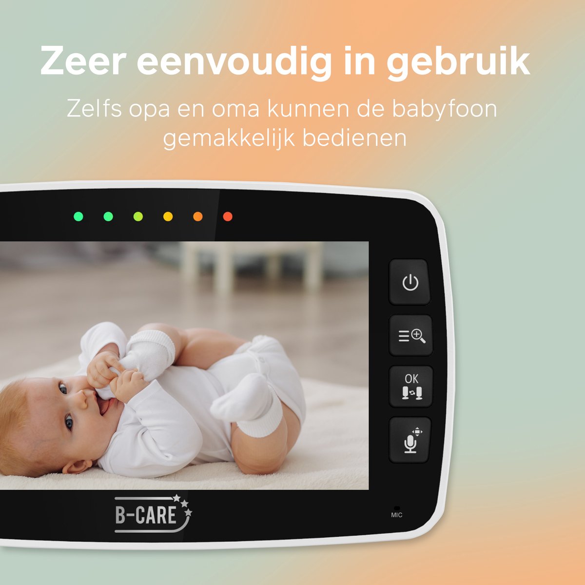 B-Care Twinkle Regular - Babyfoon Met 2 Camera's - 4.3 Inch LCD Baby Monitor - Split screen - Zonder Wifi en App thumbnail 6