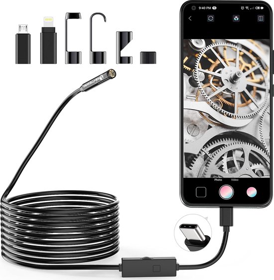 Camera endoscope 5m usb wifi sans fil 8 led pour iOS iPhone