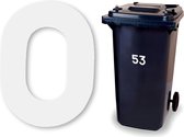 Huisnummer kliko sticker - Nummer 0 - Klein wit - container sticker - afvalbak nummer - vuilnisbak - brievenbus - CoverArt