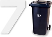 Huisnummer kliko sticker - Nummer 7 - Klein wit - container sticker - afvalbak nummer - vuilnisbak - brievenbus - CoverArt