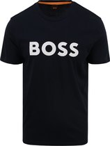 SINGLES DAY! Hugo Boss - T-shirt Logo Navy - Heren - Maat 3XL - Modern-fit