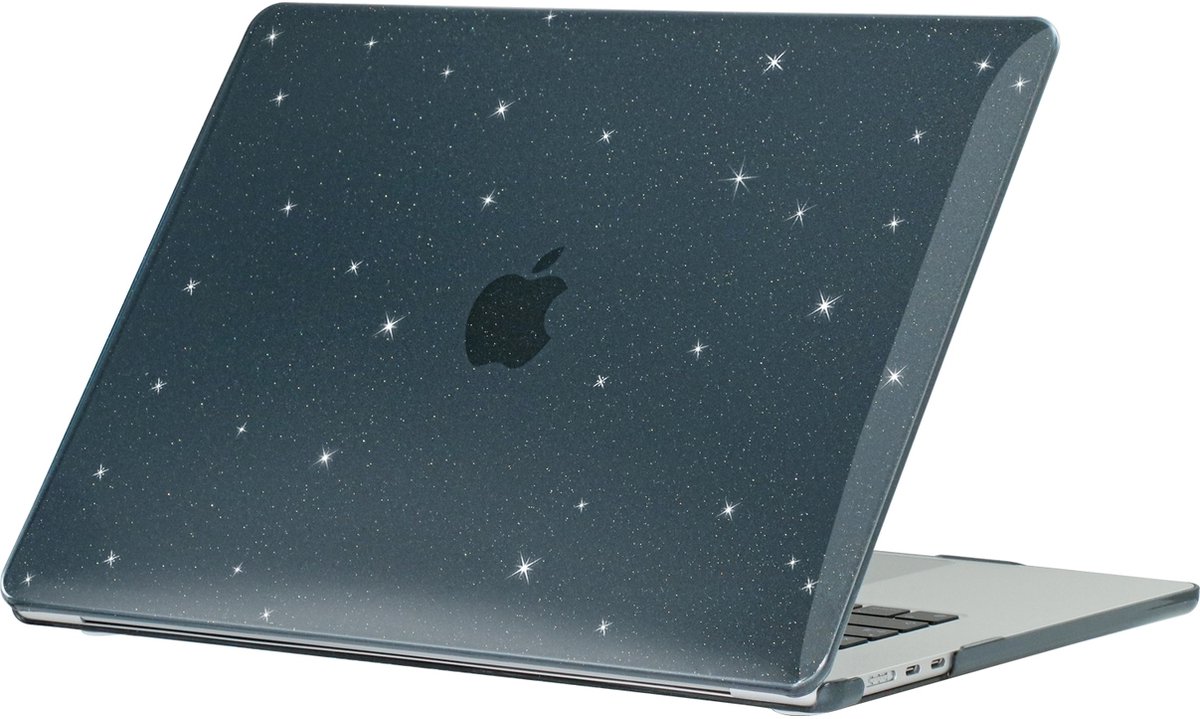 Mobigear Laptophoes geschikt voor Apple MacBook Air 15 Inch (2023-2025) Hoes Hardshell Laptopcover MacBook Case | Mobigear Sparkle - Zwart - Model A2941 / A3114 / A3241