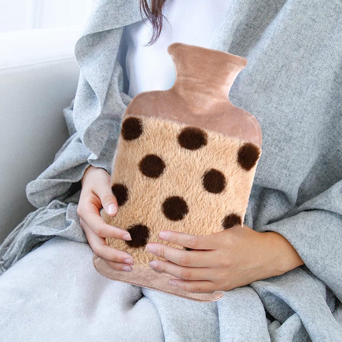 Goedkoopste Warmwaterkruik met overtrek, warmwaterkruik voor kinderen, warmwaterkruik met overtrek, warmwaterkruik met wasbare gebreide flessenafdekking, het beste kerst- en wintercadeau