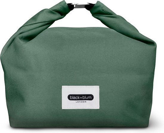 Foto: Black blum lunchtas van gerecycled pet olive