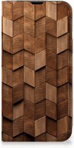 Book Wallet Case Geschikt voor iPhone 14 Wooden Cubes