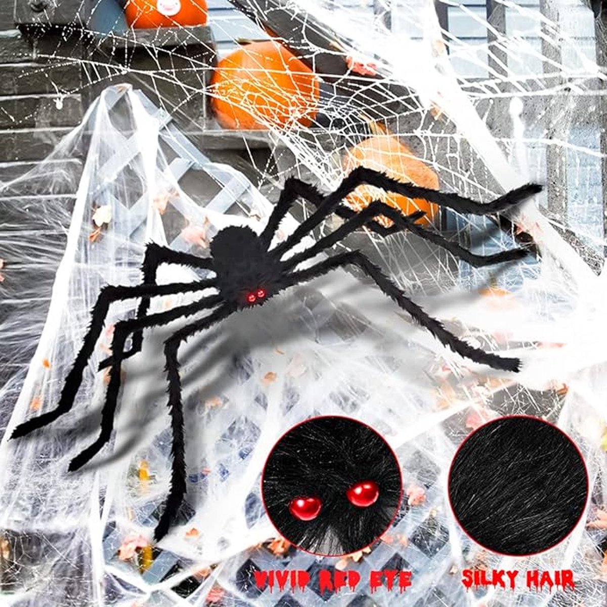 Décoration Fenêtre Halloween Fille Horreur - Tissu 79x120 Cm - Facile à Accrocher (crochets Inclus) - Pour Intérieur/extérieur, Mur, Porte