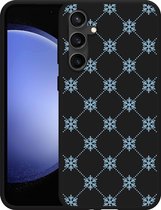 Cazy Hoesje Zwart geschikt voor Samsung Galaxy S23 FE Snowflake Pattern