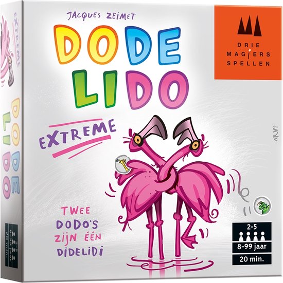 drie magiers spellen - spel Dodelido extreme - 2 tot 5 spelers - kaartspel alle leeftijden - twee dodo's zijn een didelidi