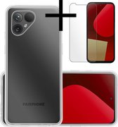 Hoes Geschikt voor Fairphone 5 Hoesje Cover Siliconen Back Case Hoes Met Screenprotector - Transparant