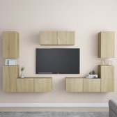 The Living Store Televisiekast Sonoma Eiken - 80 x 30 x 30 cm - Met Meerdere Vakken