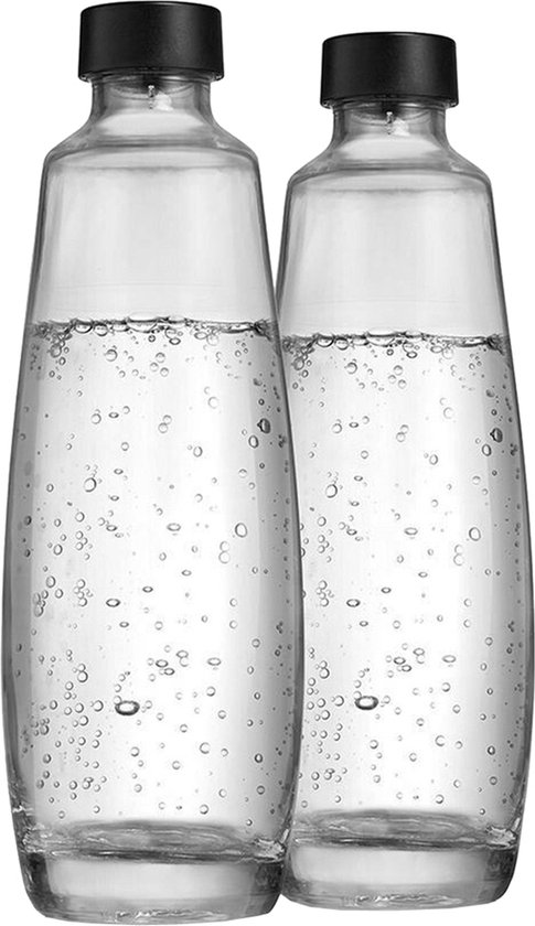 SodaStream - Pack de 2 carafes en verre 1L - Compatible uniquement avec  SodaStream DUO