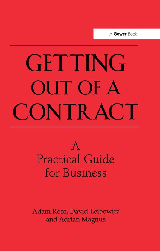 Getting Out of a Contract - A Practical Guide for Business - cover