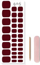 By Emily® Gel Nail Wraps & Gellak Stickers - Wine Down - Nagelstickers - Gel Nagel Folie - DIY Pedicure - Langhoudende Nail Art - UV LED Lamp Vereist - Trendy Designs - SpringNails- Lente - Nagels Inspiratie - Veilig voor Nagels - 32 Stickers