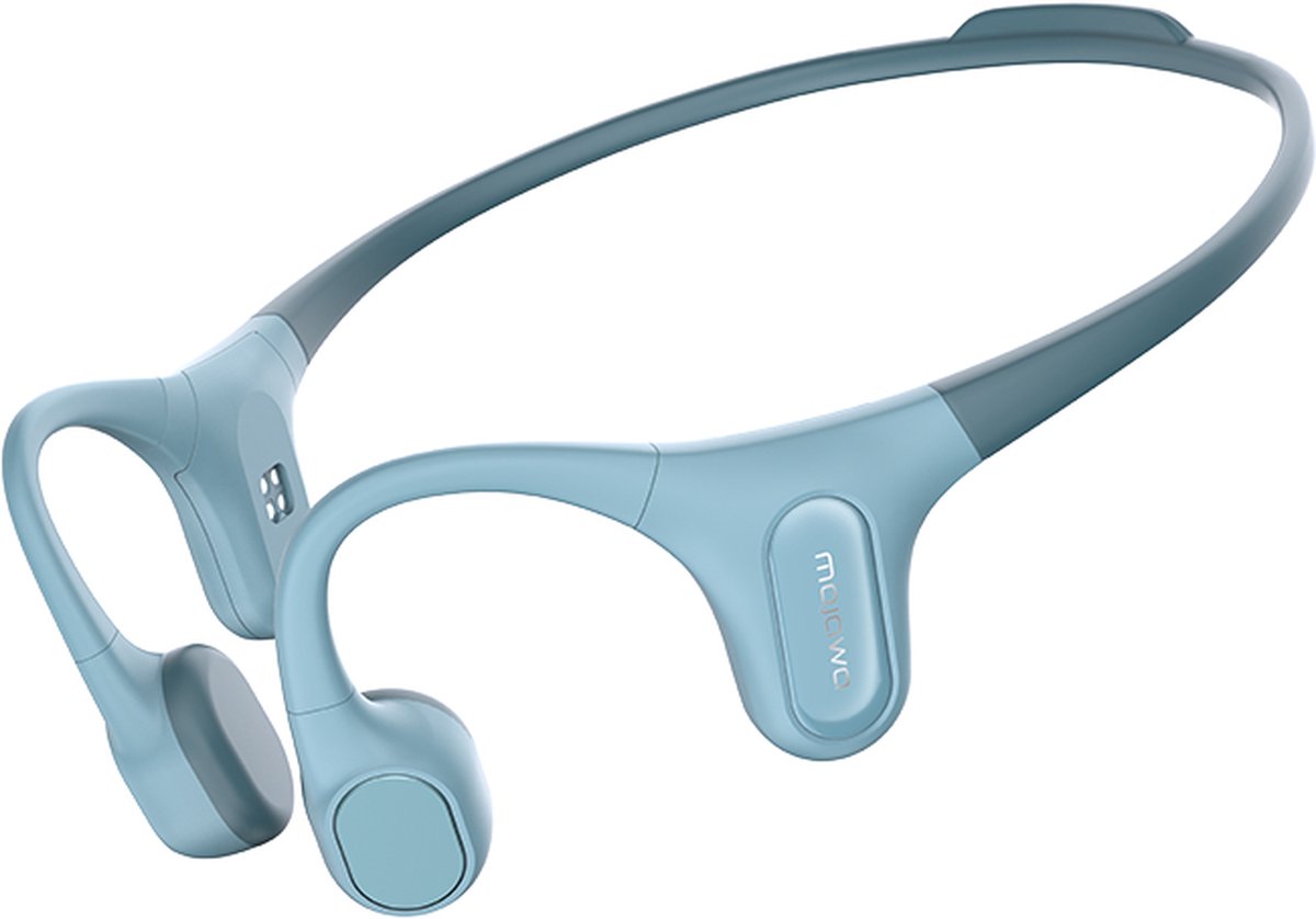 MOJAWA Run Plus | Draadloze Bone Conduction Open Ear koptelefoon| 32GB Bluetooth hoofdtelefoon met voice assistant, ruisonderdrukking, eersteklas geluidskwaliteit, 10uur lange batterijduur, IP68 waterproof voor hardlopen/fietsen, blauw