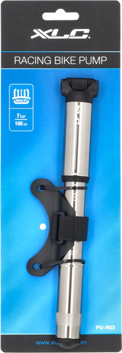 XLC PU-R03 Race Mini Fietspomp - Aluminium - Blauw/Zilver van XLC — afbeelding 3