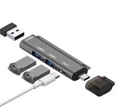 NÖRDIC USBC-HUB21 USB naar USB-C Hub - 2xUSB-A 2.0, 1xUSB-A 3.1, 1xUSB-C - PD10W
