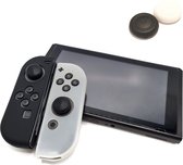 Gadgetpoint | Beschermhoesjes + Thumbgrips | Performance Antislip Skin | Softcover Grip Case | Accessoires geschikt voor Nintendo Switch Joy-Con Controllers | Transparant/Zwart + Zwart/Wit Thumbs