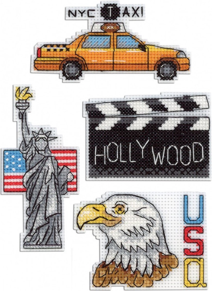 Borduurpakket MP-studia Koelkastmagneet/needleminders HOLLYWOOD