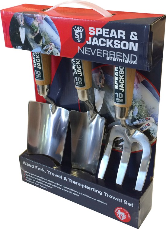 Spear & Jackson plant set RVS gepolijst 3 delig - tuingereedschap set - cadeau voor vrouw - cadeau voor man- 3 delige - Tuinierset - Tuinsetje - Gereedschap voor Tuin - tuinschepje - 10JAAR GARANTIE van Spear & Jackson — afbeelding 4