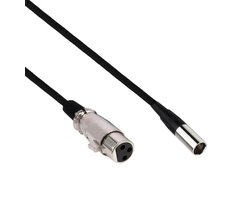 Mini XLR (m) - XLR (v) audiokabel / zwart - 1,5 meter