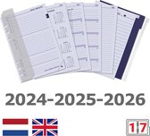 Kalpa 6307-24-25-26 A5 6 Ring Diary Inleg 1 Week per 2 Paginas Jaardoos DE FR NL EN 2024 2025 2026