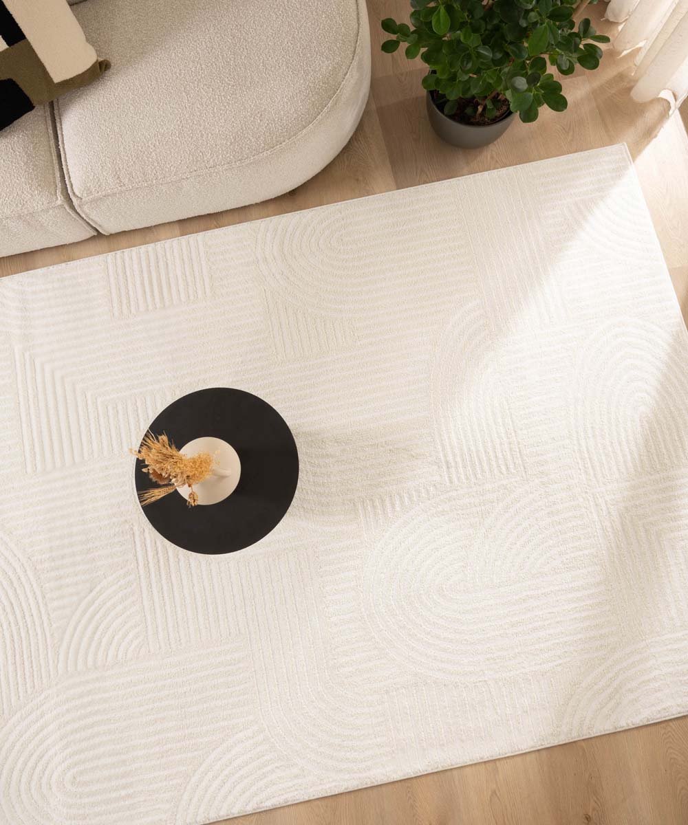 Scandinavisch vloerkleed - Contour Bend crème 160x230 cm