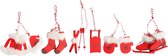 6-delige set kersthangers, houten hanger, kersthanger, decoratieve hanger voor kerstboom, dennenversiering, kerstversiering, kerstdecoratie, cadeauhanger (rood)