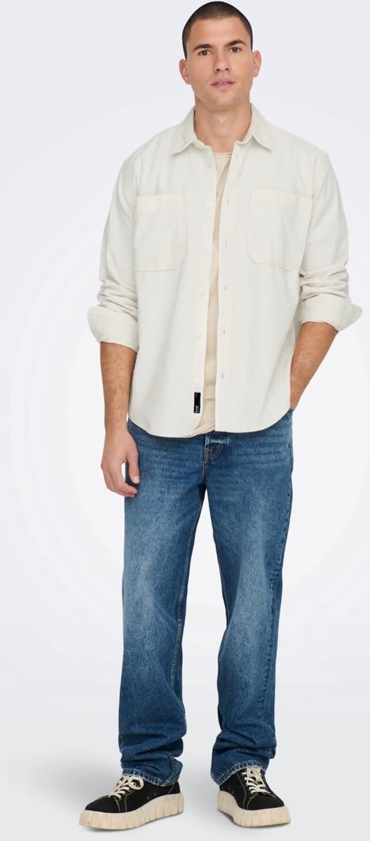 Alp Relaxed Washed Corduroy Shirt Cloud Dancer Kledingmaat : S
