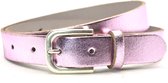 Dames riem metallic - Metallic roze riem - damesriem 100% leder - Riemmaat 85 - Totale lengte 100 cm