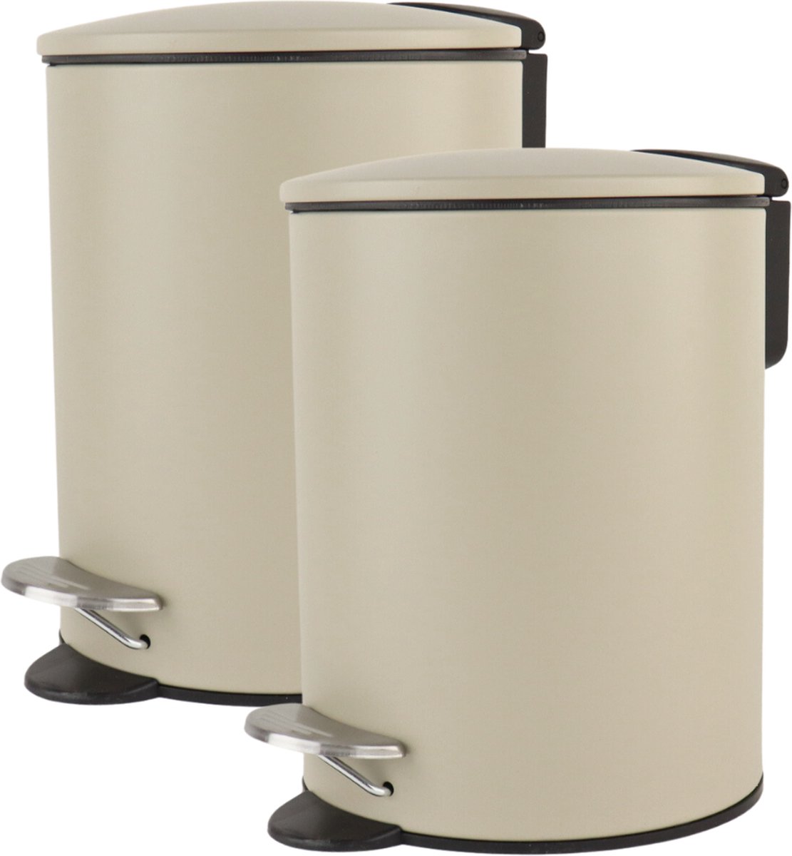Goedkoopste Nordix Pedaalemmer - 3 Liter - 2 stuks - Badkamer - Toilet - Beige - Metaal