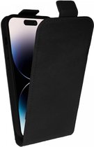 Rosso Element Verticale Flip Case Geschikt voor Apple iPhone 15 Pro | Portemonnee Book Case | Hoesje met Pasjeshouder | Magneetsluiting | Twee Pasjes | Zwart