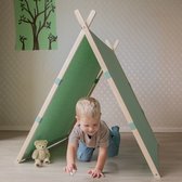 Sunny Como Speeltent Groen – Wigwam Tipi Tent voor kinderen - Stokken FSC hout - 123x106x107cm