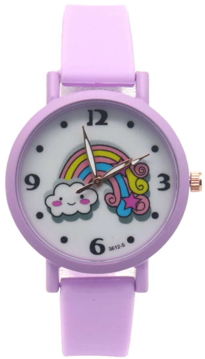 Horloge voor Kinderen - Regenboog - Kast 34 mm - Paars