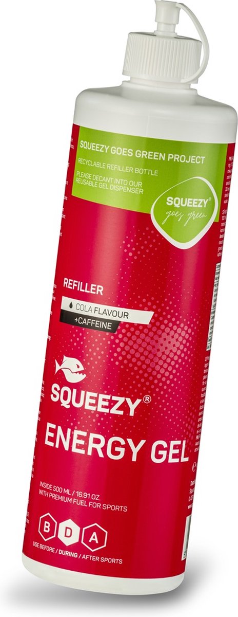 Goedkoopste Squeezy Energie Gel Refiller 500ml Cola/Cafeïne Gezondheid| Sport | Sportvoeding | Energiegels | Hardlopen | Alle sporten | Hardloopvoeding | Energygels | Wielrennen | Wielrenvoeding | Energiegels