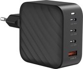 ORRETTI 100W 4 port Fast Charger Oplader Snellader Iphone/Samsung & Macbook - Adapter 3 USB-C & 1 USB-A - Zwart