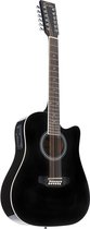 Red Hill AF-8A8C12-BK 12-String Electro-Acoustic Guitar (Black) - 12-String akoestische gitaar