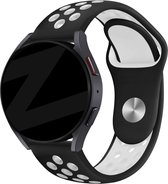 Bandz universeel 20mm sport band 'Deluxe' geschikt voor Samsung Galaxy Watch Active 1/2 40 & 44mm / Watch 1 42mm / Watch 3 41mm / Gear Sport / Polar Ignite 1-2-3 / Unite / Pacer - Hoogwaardig siliconen materiaal - zwart & wit