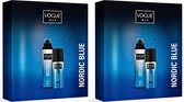 2 x Coffret Vogue - Men Nordic Blue - Coffret Mousse de Shower & Déo Spray