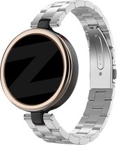 Bandz stalen band 'Classic' geschikt voor Garmin Lily - Hoogwaardig stalen materiaal smartwatchbandje - Gemakkelijk in te korten met de meegeleverde toolkit - zilver stalen bandje
