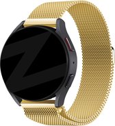 Bandz universeel 20mm Milanese loop band geschikt voor Samsung Galaxy Watch Active 1/2 40 & 44mm / Watch 1 42mm / Watch 3 41mm / Gear Sport / Polar Ignite 1-2-3 / Unite / Pacer - Hoogwaardig Milanees bandje met magneetsluiting - gouden