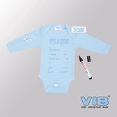 VIB® - Rompertje Luxe Katoen - It's a Boy (Zelf invullen) (Blauw) - Babykleertjes - Baby cadeau