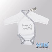 VIB® - Rompertje Luxe Katoen - Mama's Knuffel! (Wit) - Babykleertjes - Baby cadeau